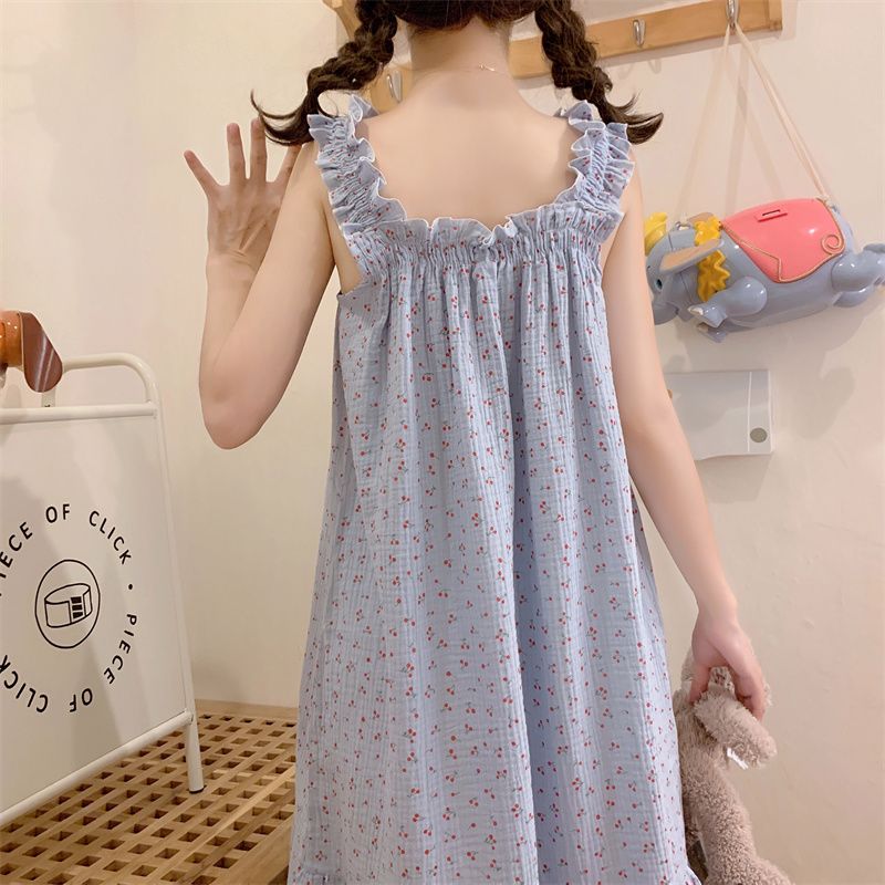 Summer Night Dress Women Sweet Sleepwear Nightgown Sleeveless Thin Korean  Style Students Cute Night Wears for Women Home Clothes - AliExpress  200574005